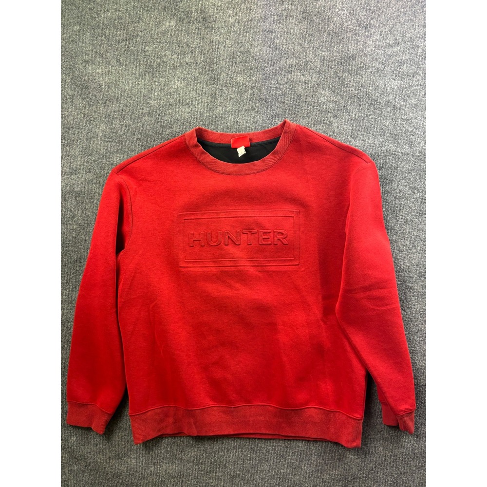 Hunter for Target Sweatshirt Mens Large Red Embossed Logo Crew Neck Pullover